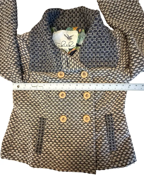 Anthropologie Tabitha Women’s Ottawa Pea Coat Double Breasted Size Small Wool - Image 8
