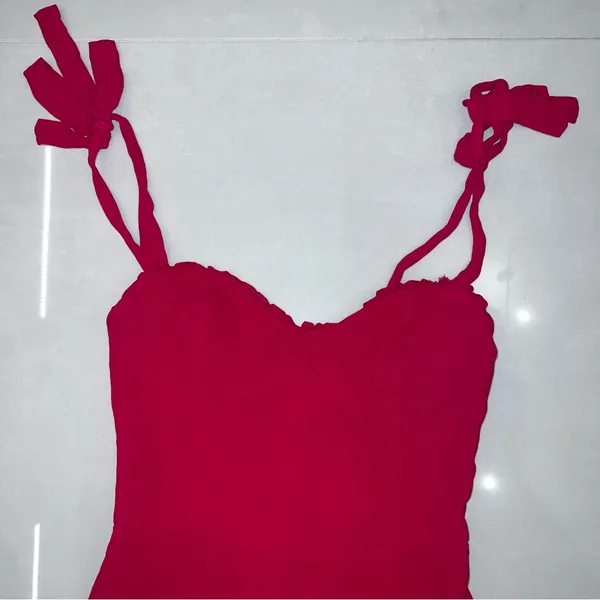 Reformation Christine Dress in Lipstick - Image 4