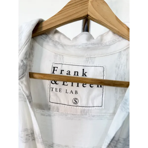 Frank & Eileen Tee Lab Eileen Button Down Shirt White Grey Stripe Cotton Small - Image 3