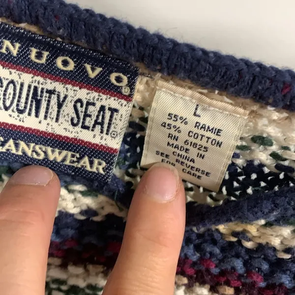Vintage County Seat Crop Striped Sweater Size L - Image 2