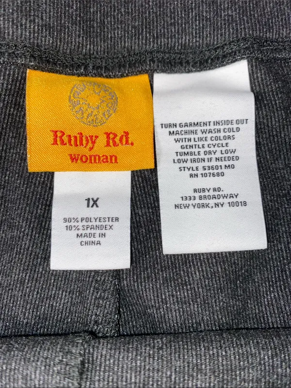 NWT Ruby Rd. Dark Gray wide leg Stretch Sweatpants with pockets Size 1X - Image 2