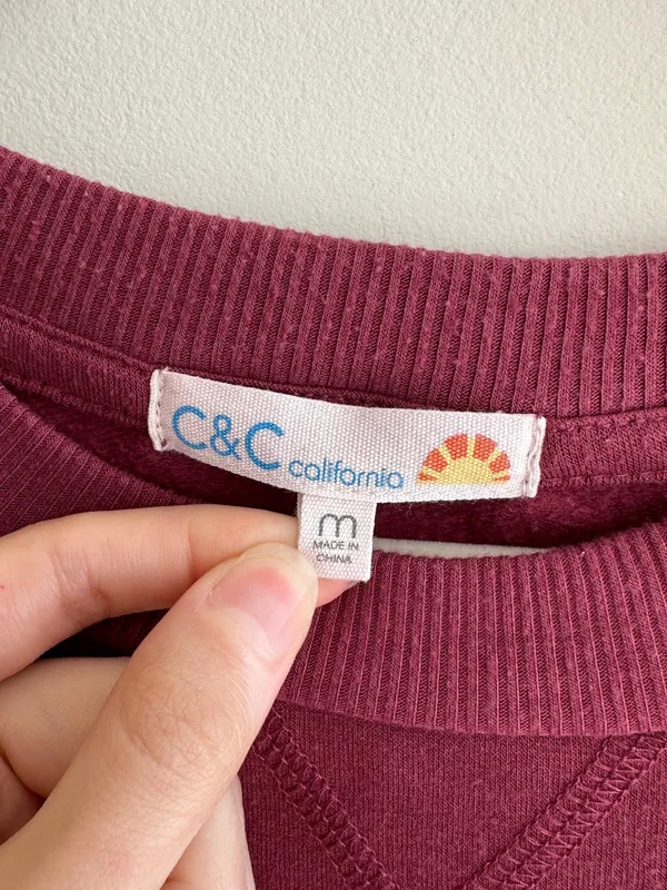 C&C California “Fall Is My Favorite Color” Maroon Sweatshirt, Size Medium - Image 7