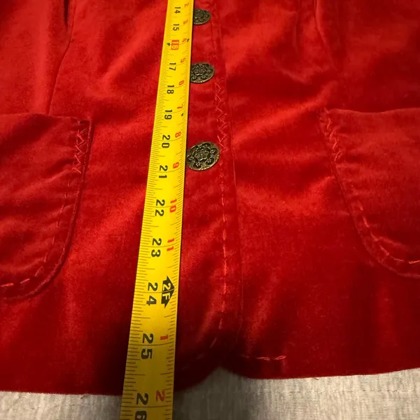 Women's red velvet blazer size M - Image 10