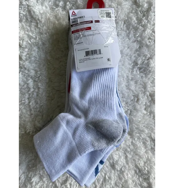 Reebok Target Cushion White Ankle Socks 6 Pairs Shoe Size 4-9 Comfort NEW Womens - Image 7