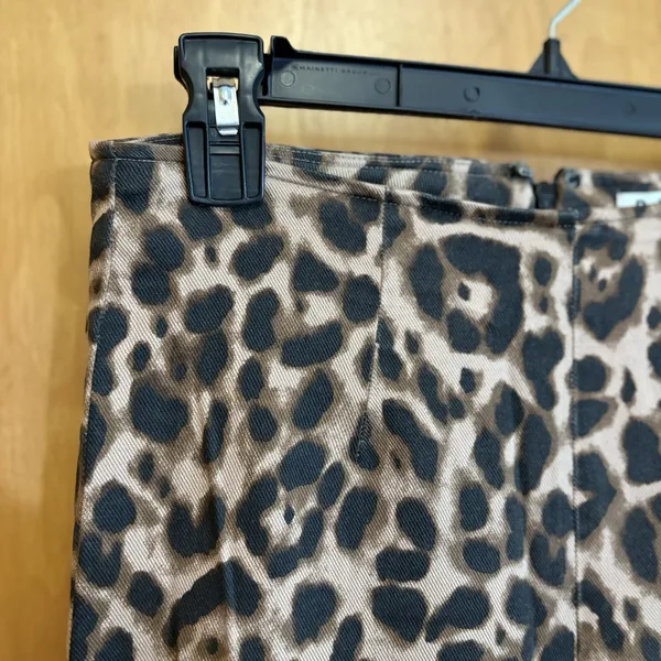 Reformation‎ Women's Animal Print Leopard Marlon Stretch High Crop Pants Size 4 - Image 3