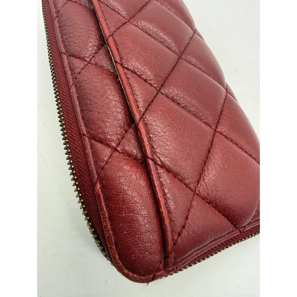 Kate Spade Burgundy Quilted Leather Natalia Zip Around Wallet - Image 4