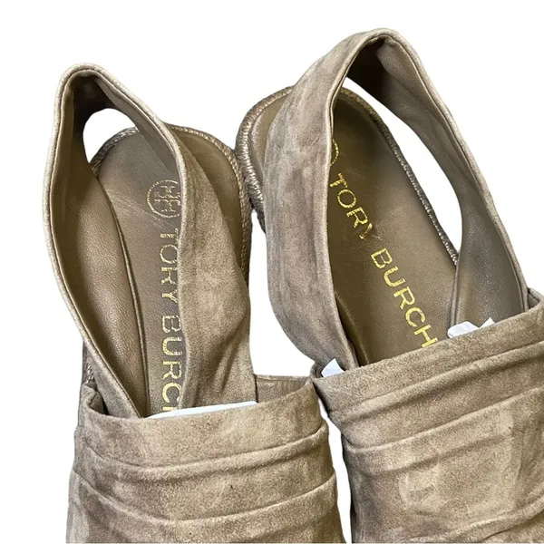 Tory Burch Gathered Slingback Strap Coastal Suede Espadrille Sandals Size 7.5 - Image 3