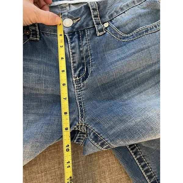 Seven 7 Bootcut Jeans Womens Size 10 Light Blue Denim Sequin Pockets Low Rise - Image 5