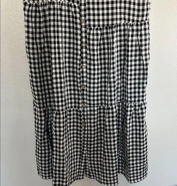 NWOT Amazon Black and White Gingham Checkered Dress sz L - Image 3