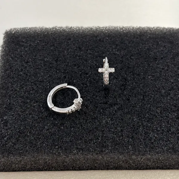 13mm Cross Hoop Earrings for Men Women Streetwear Punk Hip Hop Unisex Earrings - Image 4