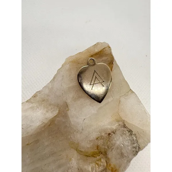 Vintage‎ Sorority Heart Charm 1/20 12K Gold Filled Greek Letter Pendant 0.98g - Image 3