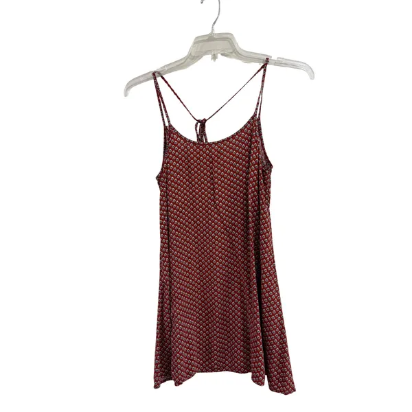 Brandy Melville Red Floral Mini Dress Open Back Tie Spaghetti Strap Boho XS S - Image 3