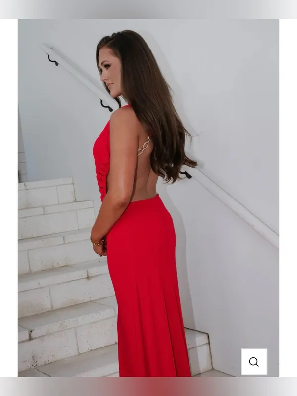 Red Maxi Dress Size M - Image 3