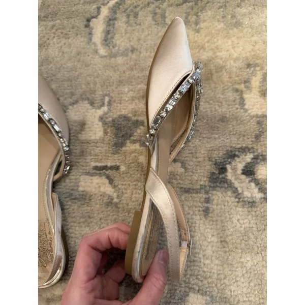 Jewel Badgley Mischka Champagne Camden Pointed Flat Dress Shoes Sz 6 NEW $99 - Image 12