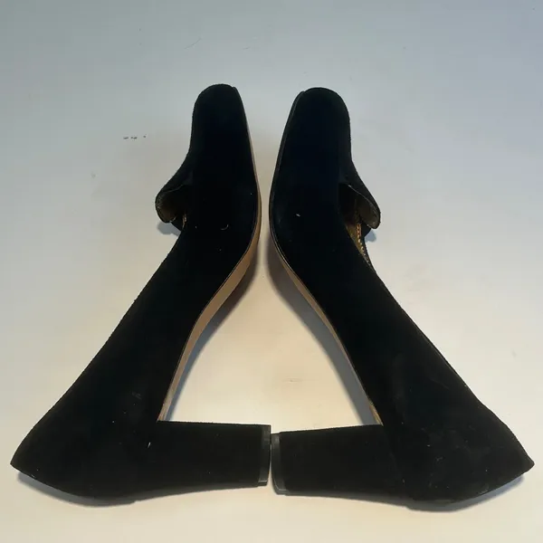 Circa Joan & David CJ Voyageur Black Suede Block‎ Heel Pumps 8.5M Classic Shoe - Image 8