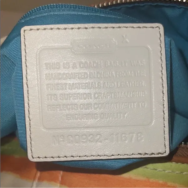 Coach Hampton vintage Colorful Striped Shoulder Bag with hand tag - Image 2