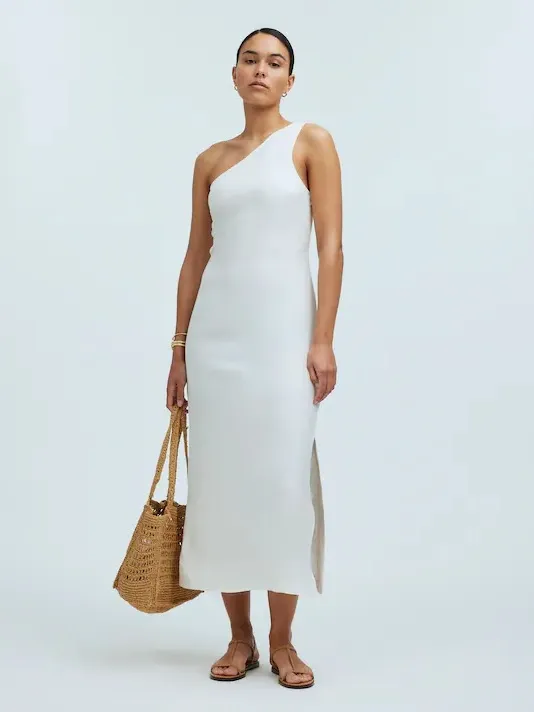 NWT Madewell One-Shoulder Midi Dress in Lighthouse White Size 2 - Image 2