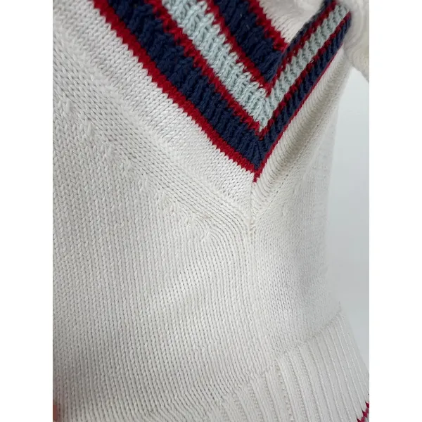 Maeve Puff Sleeve Cardigan White Inset Graphic Button Front‎ Sweater Size S - Image 13