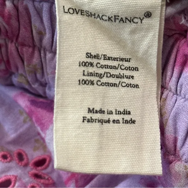 LoveShackFancy Women’s Size M Lilac Pink Floral Print Tiered Mini Skirt - Image 3