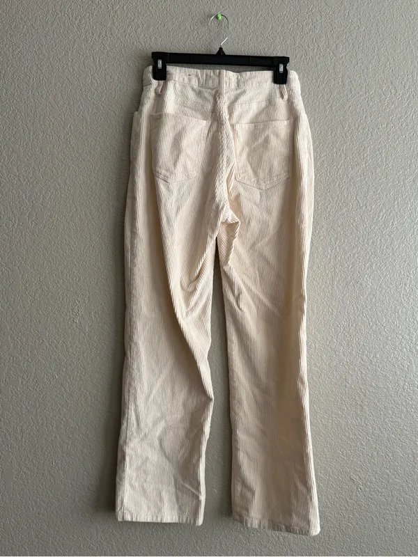 Hollister W28 Ultra High Rise Cream Corduroy Wide Leg Pants Y2K Grunge Holiday - Image 5