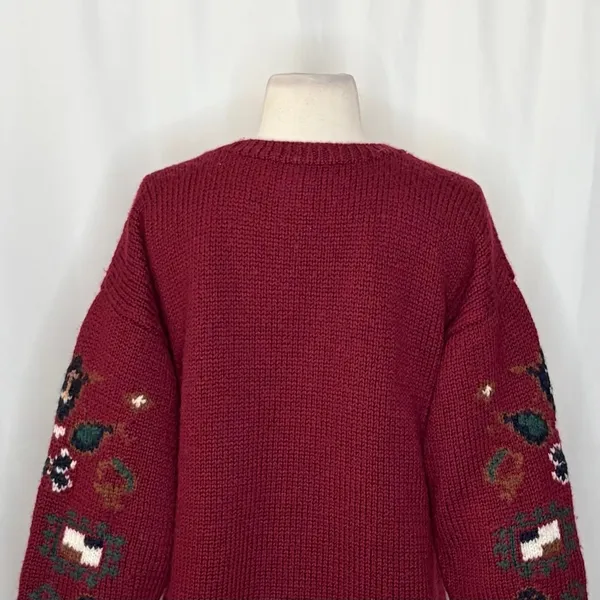 Vintage Studio MICHELLE STUART Wool Blend Geometric Sweater Hand Knit Small - Image 8