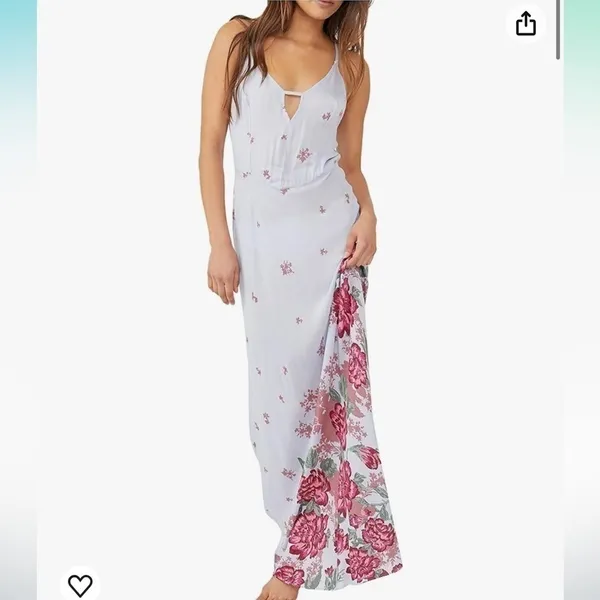 NWOT Free People Get to You Printed Maxi Dress Hydrangea Combo Size xs - Image 3