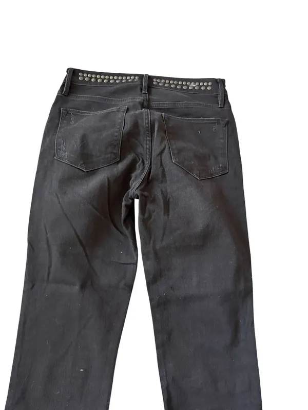 FRAME Le High Straight Studded Black Jeans Size 27 - Image 2