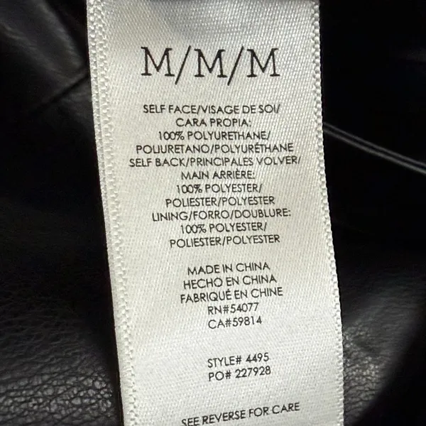 CAbi James Jacket Womens Medium Black Soft‎ Faux Leather Blazer Tailored #4495 - Image 11