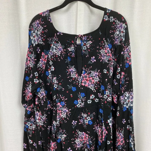 Torrid Black&Pink Floral Challis Mini Dress Sz.24W - Image 10