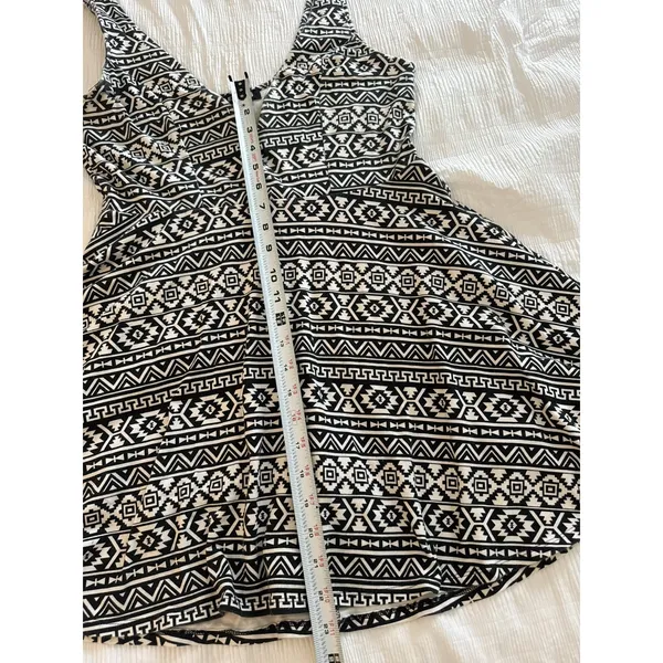 Express Black White Skater Dress Shorts Skort Aztec Geometric Boho Festival Y2K - Image 8