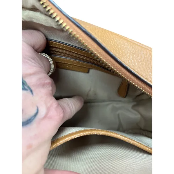 Michael Kors wms woven brown leather gold ware crossbody shoulder bag SKU 9907 - Image 14