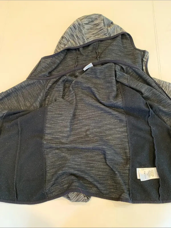 Columbia Women's Large Gray and Black Hooded Zip Up Space Dye Lightweight Jacket - Image 6