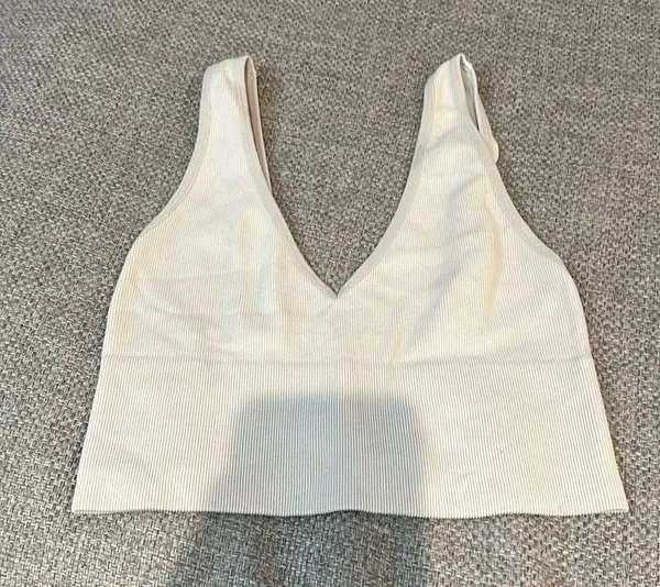 MOVING SALE White ribbed vneck ribbed tank - Image 4