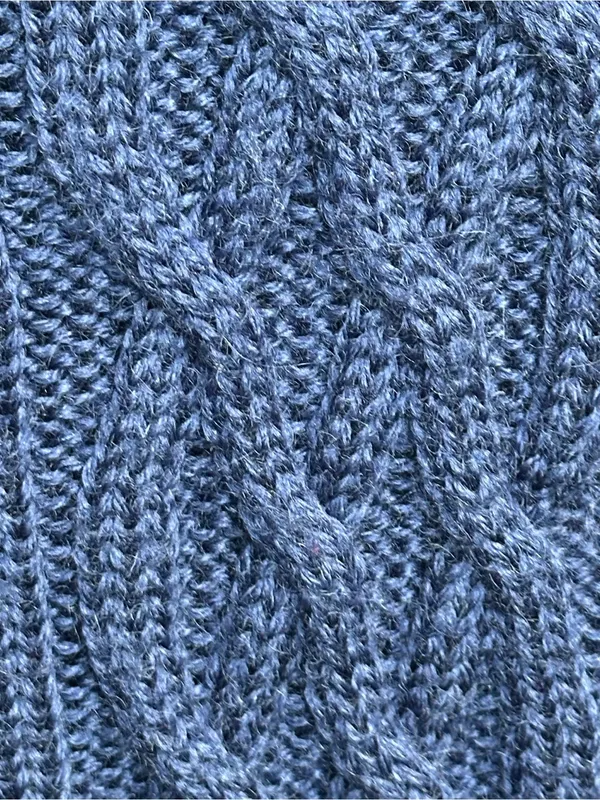 WoolOvers Women’s Small Navy Blue 100% Wool Cable Knit Sweater - Image 11