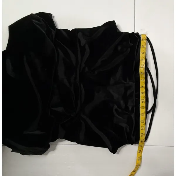 SHEIN Bae Black‎ Dress Velvet Spaghetti Strap 2XL Plus Prom Ruched Stretch New - Image 4