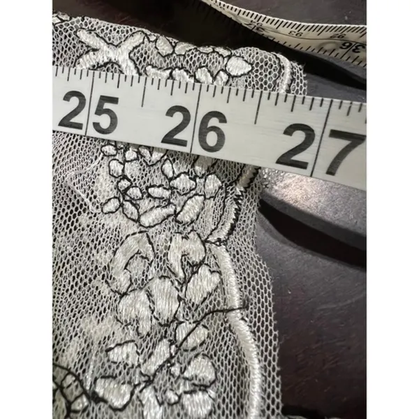 Bronx & Banco White Lace Floral Illusion Midi Dress Fits S Ethereal Elegance - Image 9