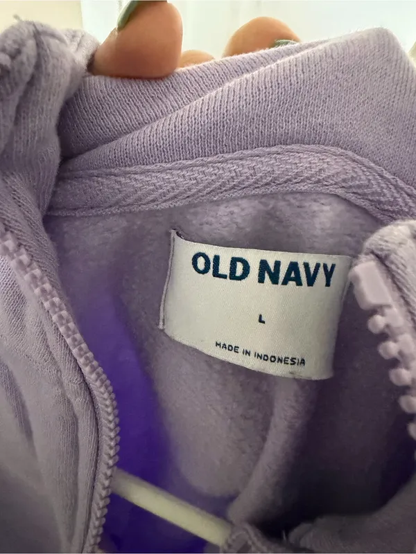 Old Navy Light Purple Quarter-Zip Pullover Sweatshirt - Image 3