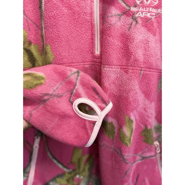 Realtree Pink/Green Pullover Long Sleeve Fleece Size XL APC‎ 1/4 Zip Beanie - Image 2