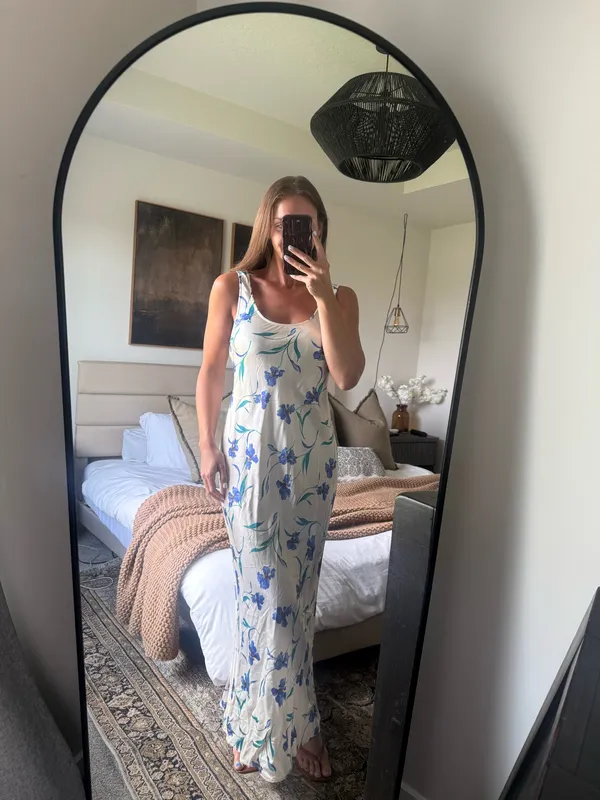 Rumored Satin Maxi dress Blue - Image 3