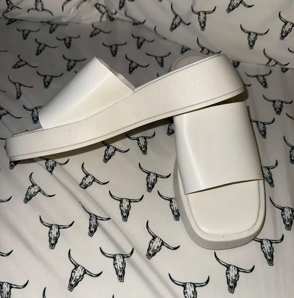 White Platform Sandals - Image 3