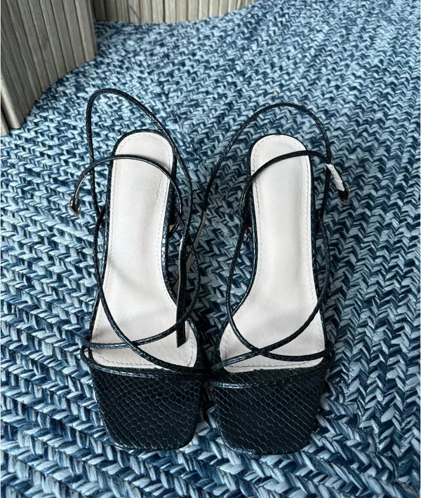 Amazon Black strappy kitten heels - Image 2
