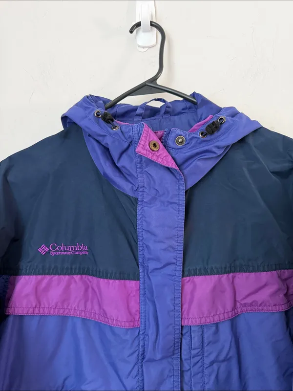 Columbia Vintage Womens’s Full Zip Purple Outdoors Jacket, sz Med ©️ - Image 2