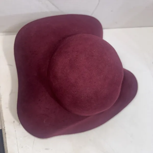 Scala Collezione Felt Floppy Wide Brim Band One Size 100% Wool Burgundy Hat - Image 9