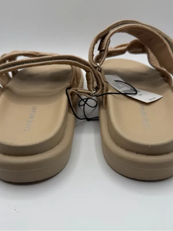 Lane Bryant Raffia Slide Sandals 9W Wide Beige Woven Comfort NWT - Image 4