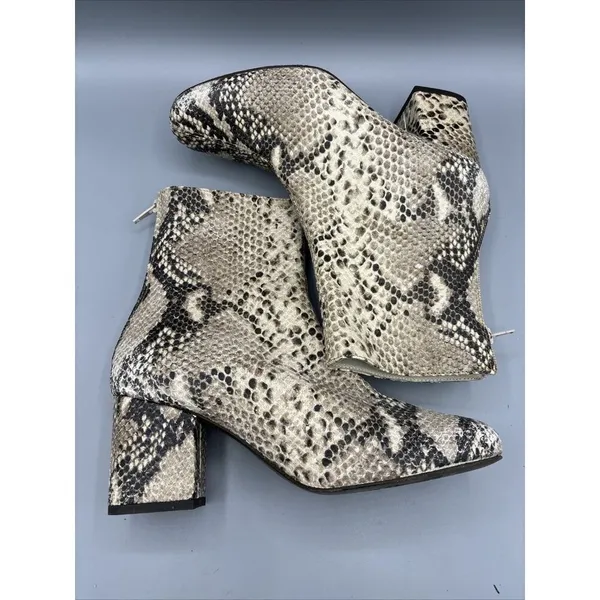 Free People Snake Skin‎ Reptile Block Heel Women’s Boots Size 37 - Image 4