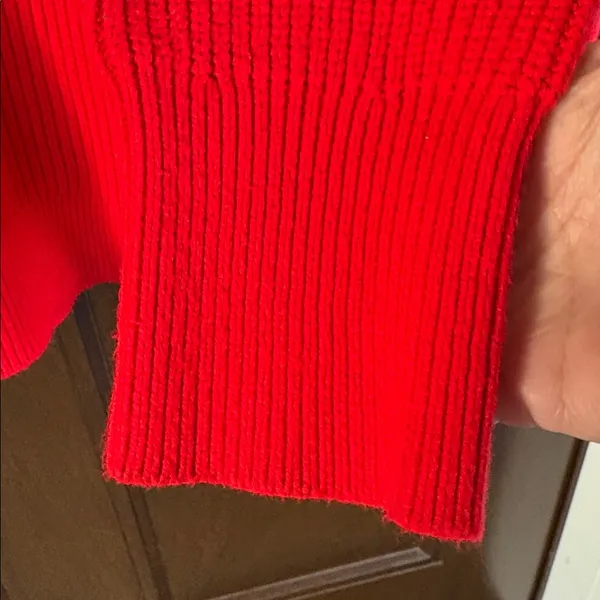 J. Crew Ribbed Turtleneck Stretch Yarn Sweater Red Size Large - Image 7