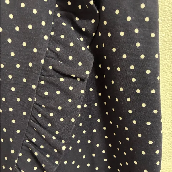 LOFT Navy Polka Dot Skirt with Ruffle Detail L NWT - Image 3