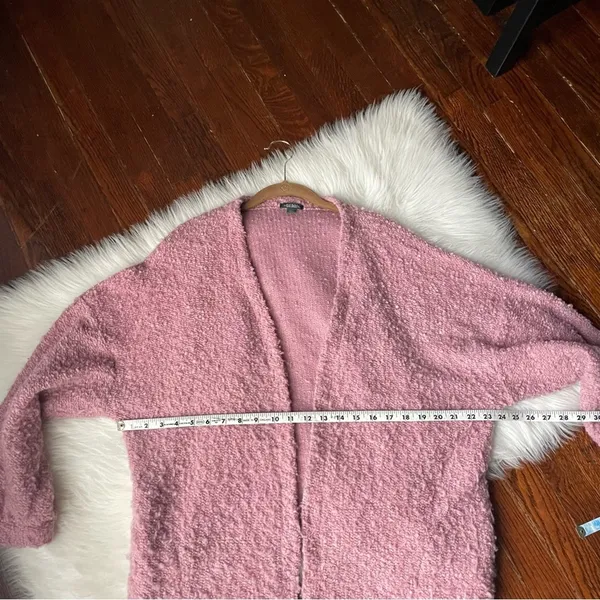 Mauve Open Cardigan Marled Knit Pink Size M - Image 3
