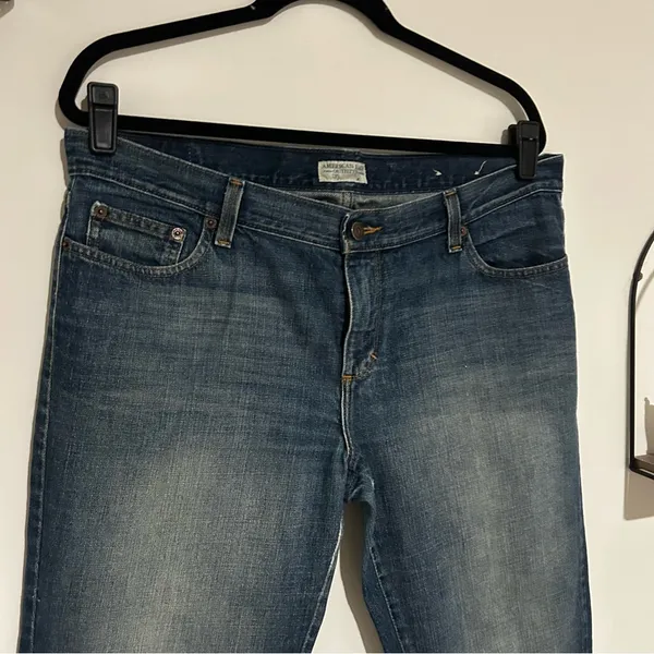 Vintage American Eagle Hipster‎ Bootcut Mid Rise Denim Blue Jeans Size 14 - Image 3