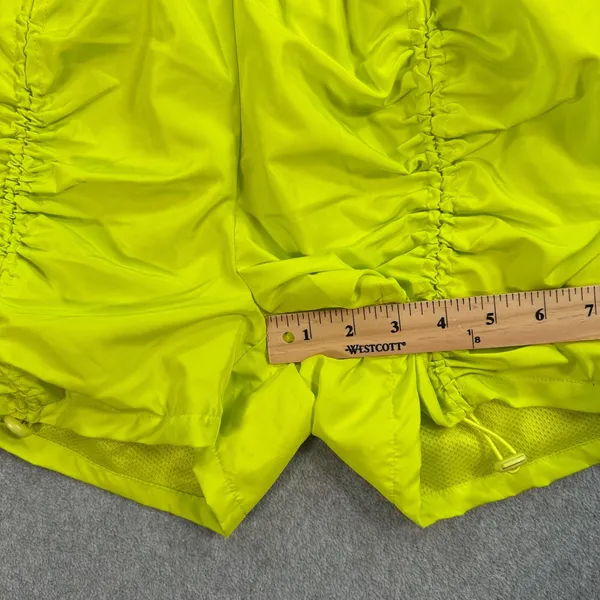 Jolie & Joy Neon Green Bungee Shorts Women's Small Ruched Active Mesh Lined - Image 3